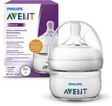 Philips avent naturlig sutteflaske - langsom flow - 60 ml - scf039 17