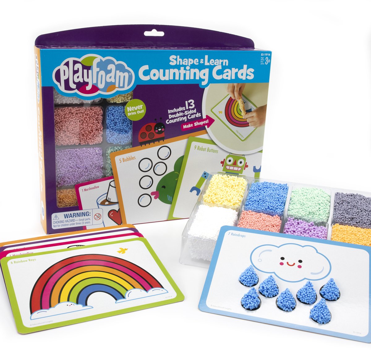 Læringsressourcer playfoam® form lær tællekort - 3+