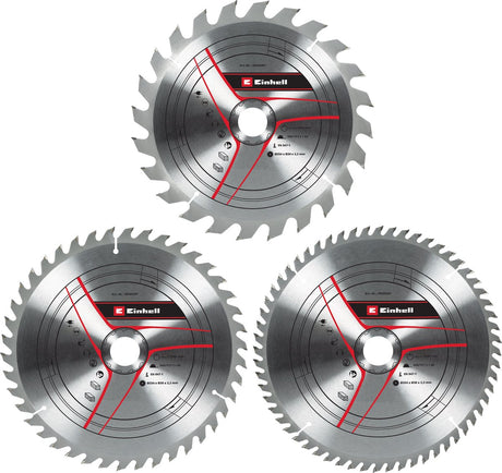 Einhell hårdmetal TCT savklingesæt - 3-delt - ø254 x 30 x 3,2 mm - 24 42 60 tænder