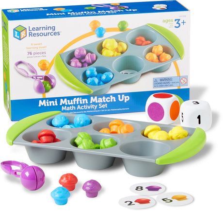 Læringsressourcer mini muffin match op matematik aktivitetssæt - 1+