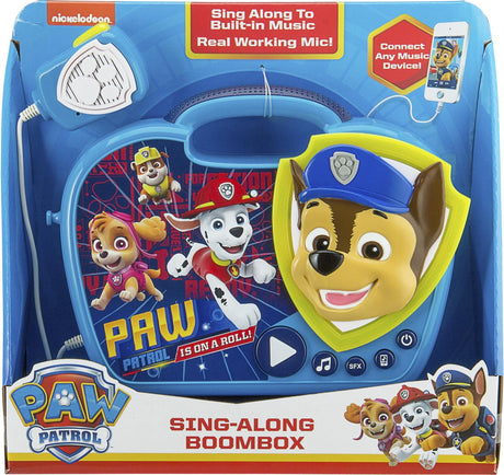 Paw patrol pw-115 sing-along boombox - karaoke sæt - med mikrofon mp3