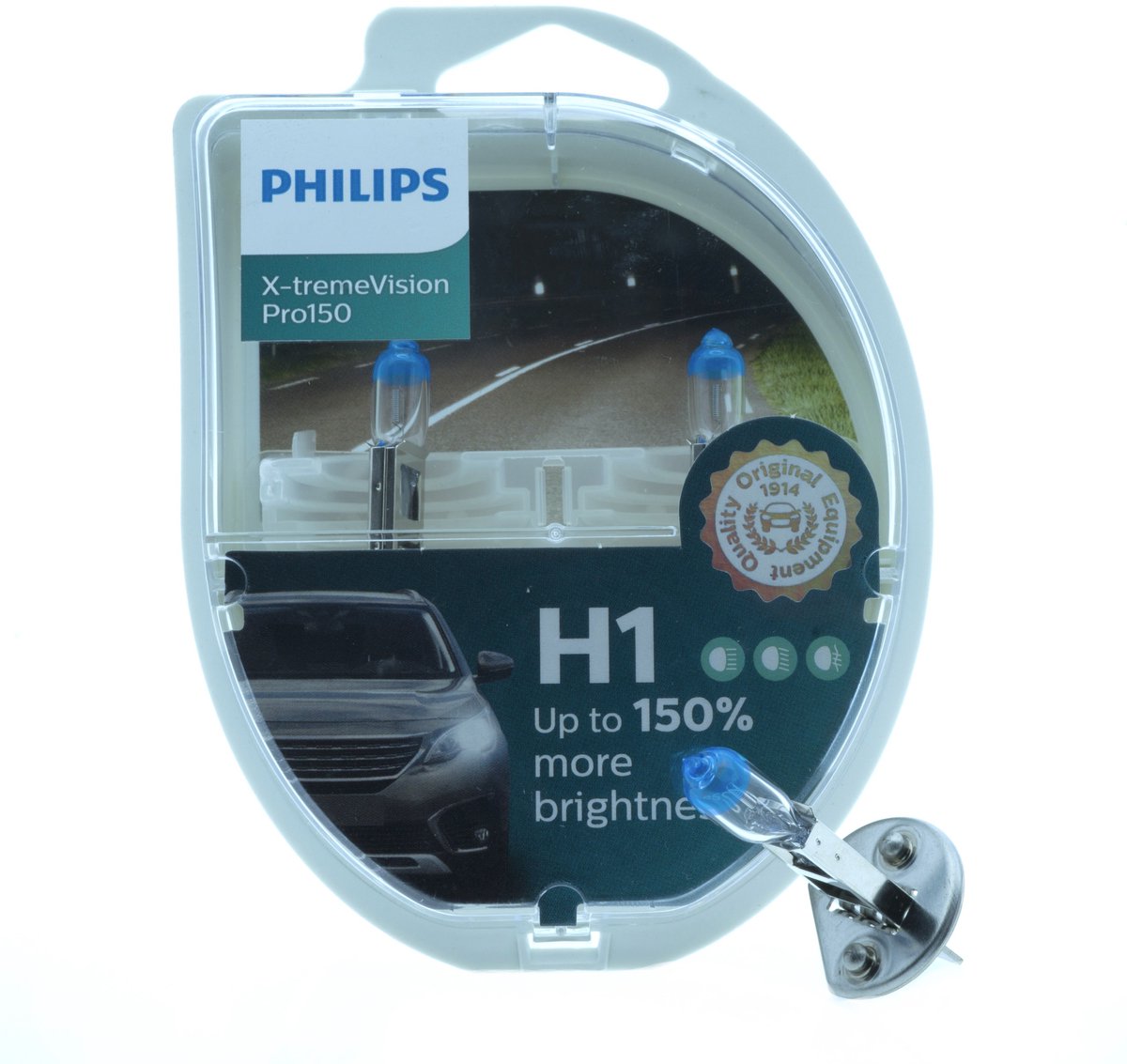 Philips halogeenlampen h1 55w 12v p14.5s voor dimlicht (2 stuks)