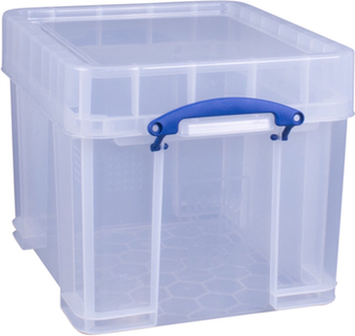Virkelig anvendelig opbevaringsboks 35 liter 480x390x345 mm gennemsigtig hvid