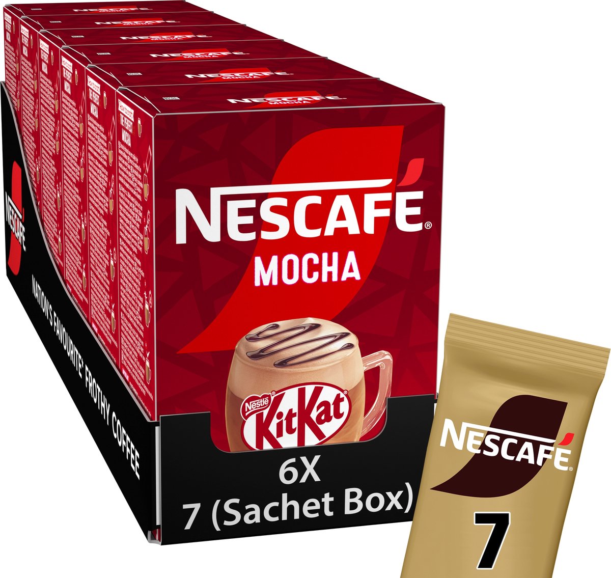 Nescafé mocha kitkat instant kaffe - 6 æsker x 7 poser