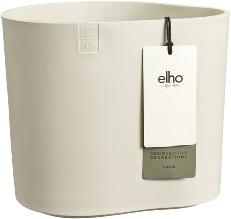 Elho eden 25 - bloempot voor binnen buiten - 100% gerecycled plastic - ø 24.5 x h 23.1 cm - linen white