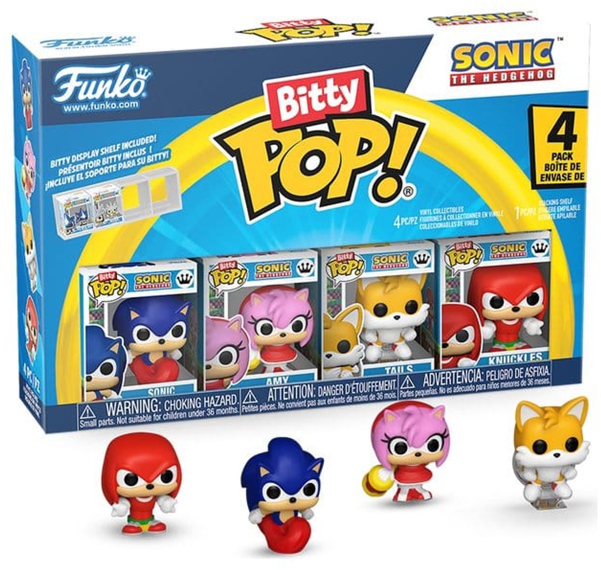 Funko Sonic Bitty Pop! vinylfigur 4-pak sonic 2,5 cm minifigur - 2 cm
