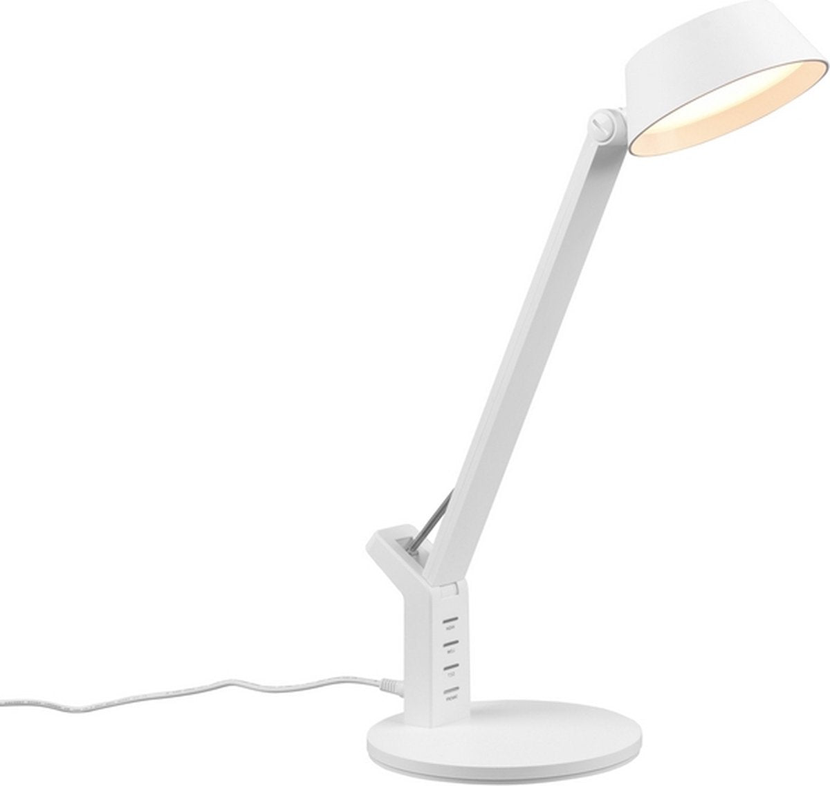 Trio ava - bordlampe - hvid mat - inkl. 1x SMD 5.2W - USB-indgang - opladningsfunktion - skrivebordslampe