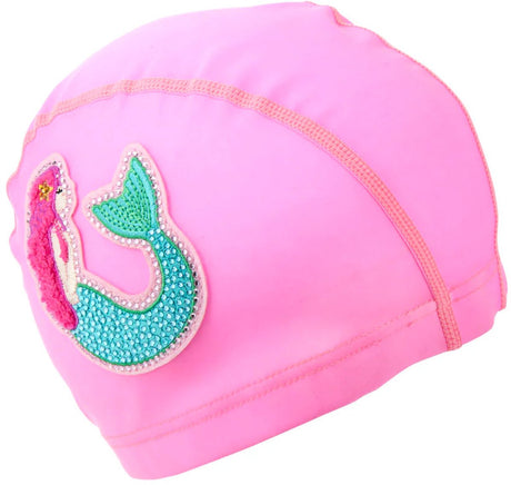 Bling2o badehætte børn - havfrue - stretchy - svømning - i gennemsigtig taske - pink