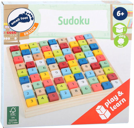 Lille fod - træ Sudoku Game Color, 82dlg.