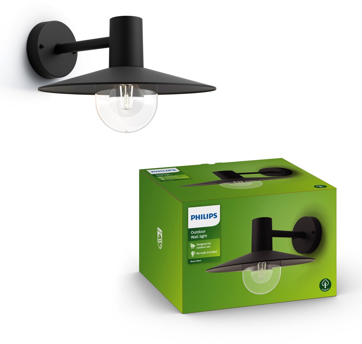 Philips led philips skua buitenwandlamp - zwart