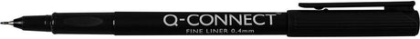 Q-connect fineliner, 0,4 mm, sort