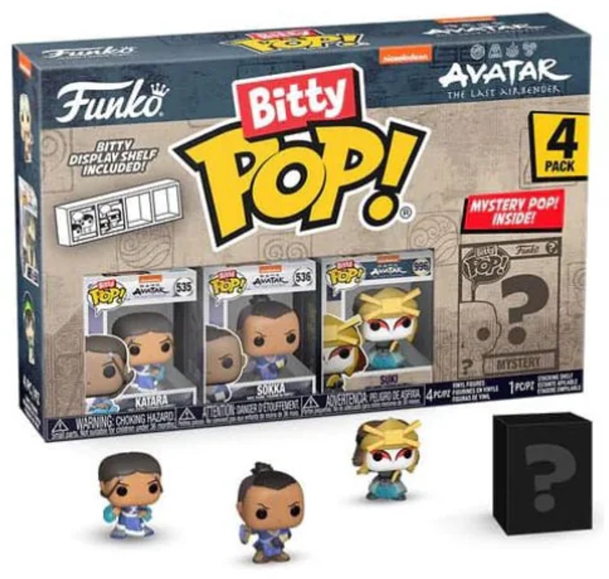 Funko katara, sokka, suki og mystery chase - bitte pop! - avatar den sidste airbender figur - 2 cm