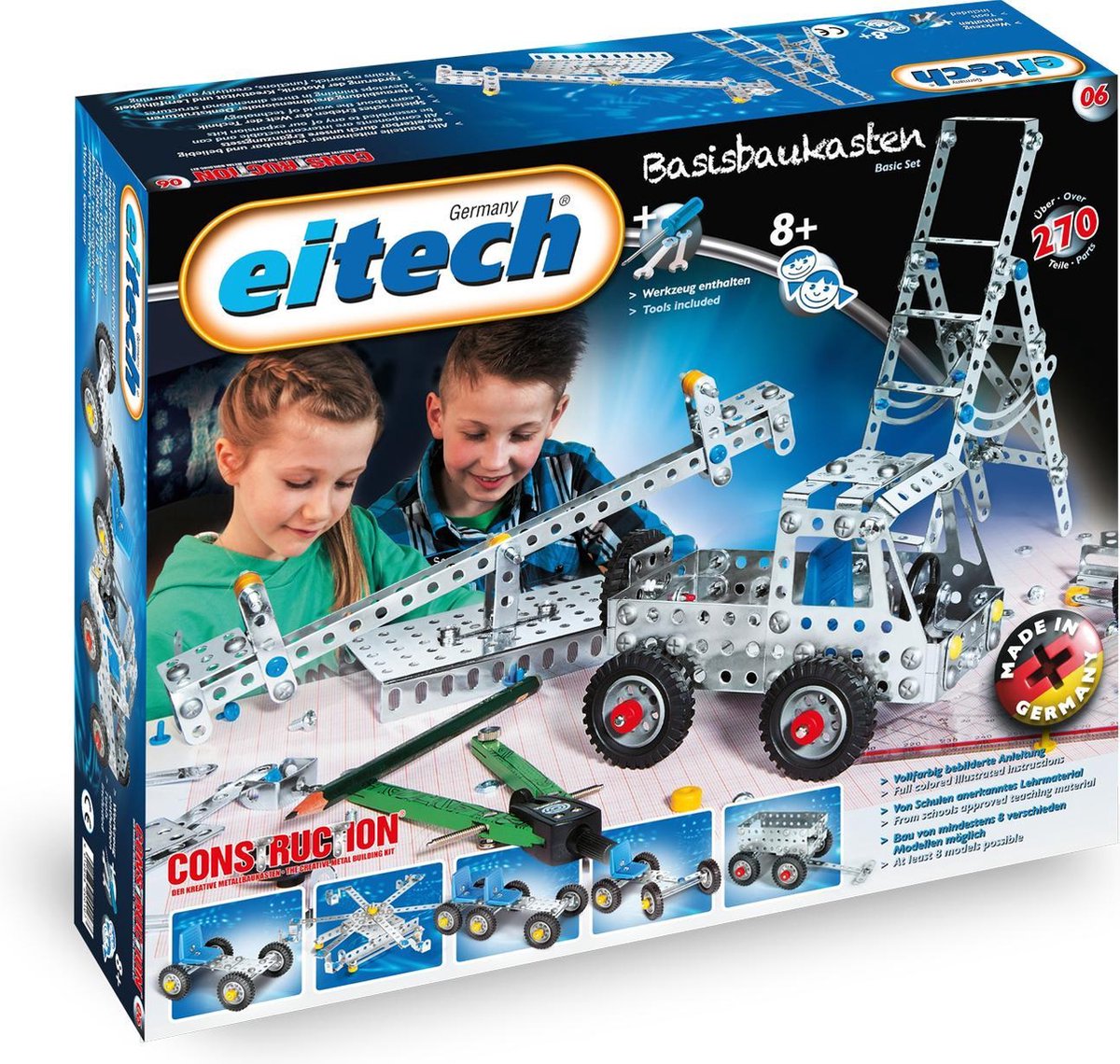 Eitech konstruktion - byggesæt - basis byggesæt - 8 modeller