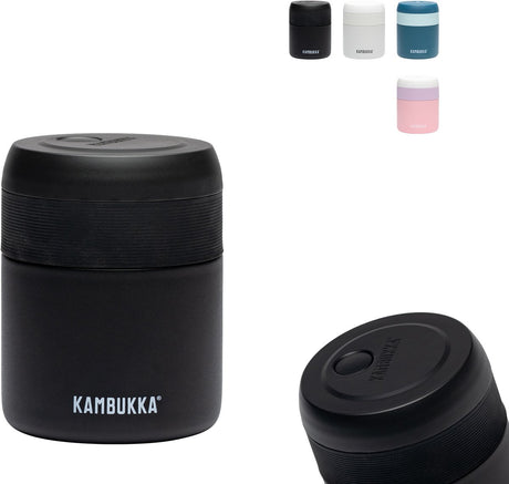 Kambukka bora - lunchbox - 600 ml - voedselcontainer houdt 9 uur warm 100 % lekvrij - matte black
