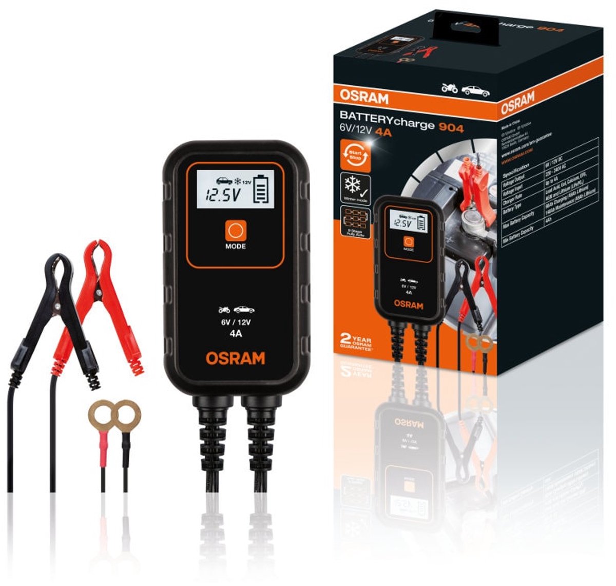 Tcp osram batterioplader 6 12 volt 4 ampere