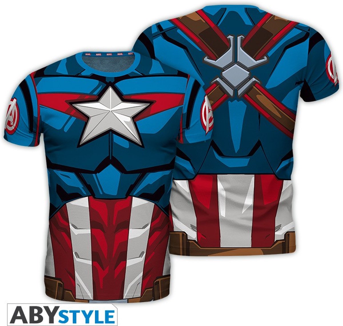 Abystyle marvel - cosplay captain america mands t-shirt - m