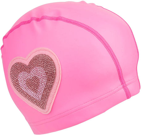 Bling2o badehætte børn - hjerte - stretchy - svømning - i gennemsigtig taske - pink