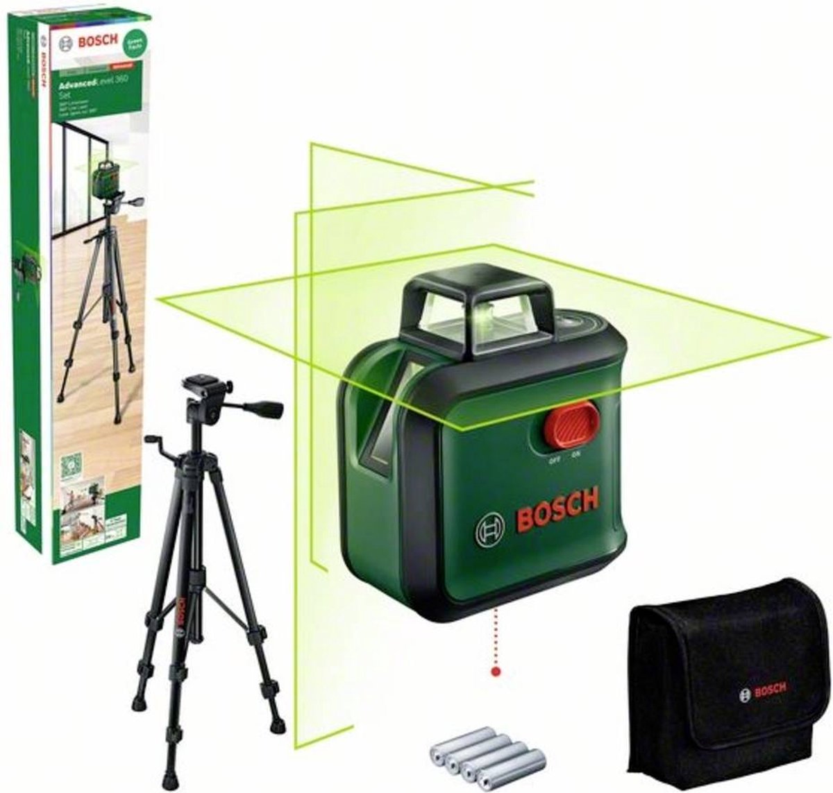 Bosch grøn 360° linjelaser avanceret niveau 360 | sæt - 0603663b07