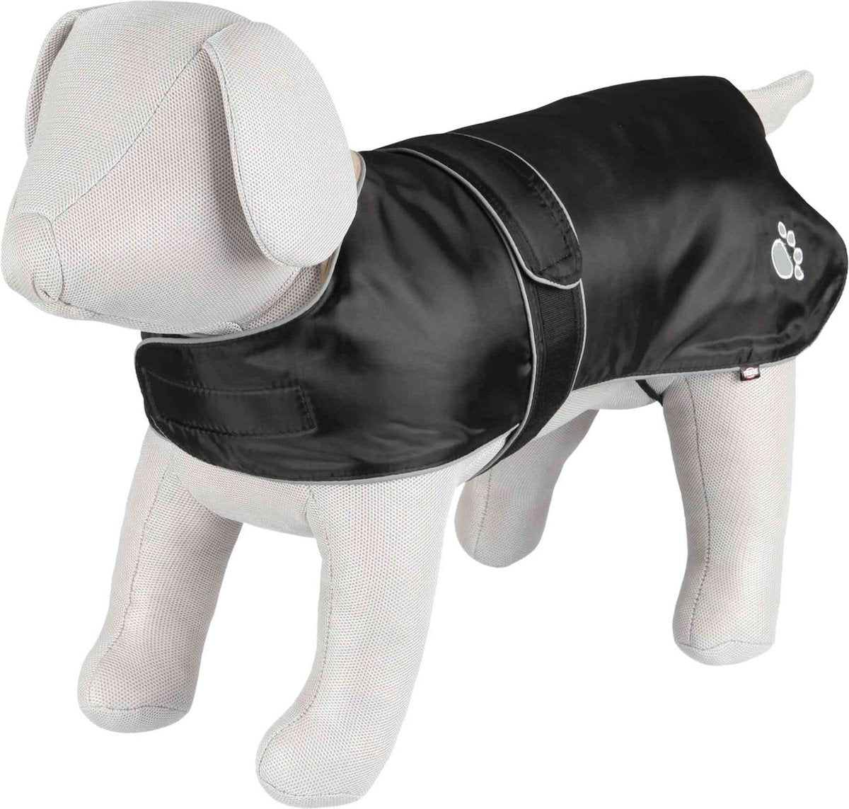 Trixie hundefrakke - vandtæt, fleecefor, justerbar cummerbund - 40 cm sort