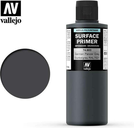 Vallejo hobbymaling akrylmaling - 74603 panzergrå - primer - akrylmalingsflaske - 200 ml