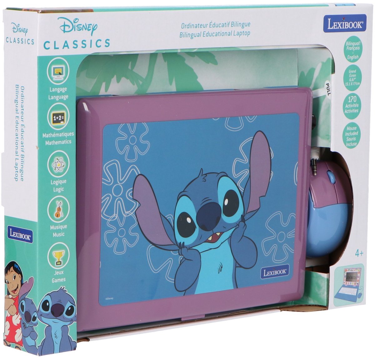 Lexibook ordinateur bærbar educatif bilingue stitch (en fr)