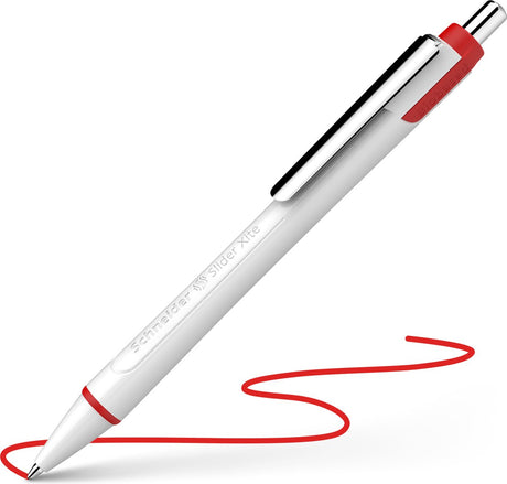 Schneider skriveredskaber schneider kuglepen - skyder xite - 0,6 mm - rød - 10 stykker - s-133202-10