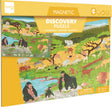 Scratch 2 i 1 magnetisk puslespil - opdagelsesspil - savanne - 52,3x30,5 cm - 48 brikker - 3 år