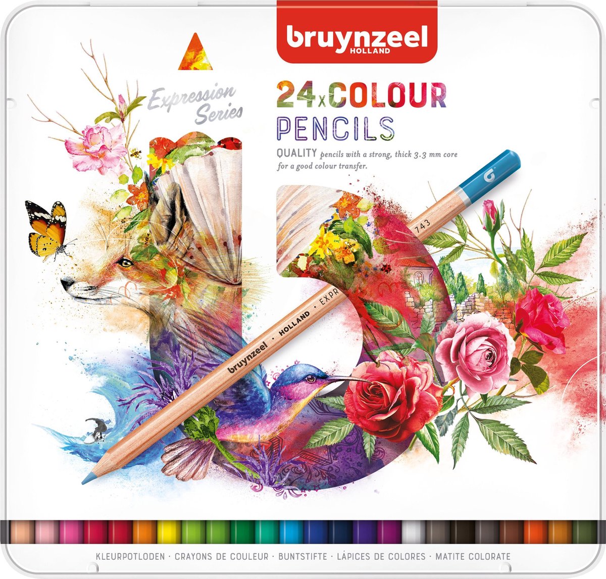 Bruynzeel udtryk farveblyanter tin 24