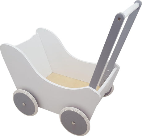 Playwood dukkevogn hvid sølv