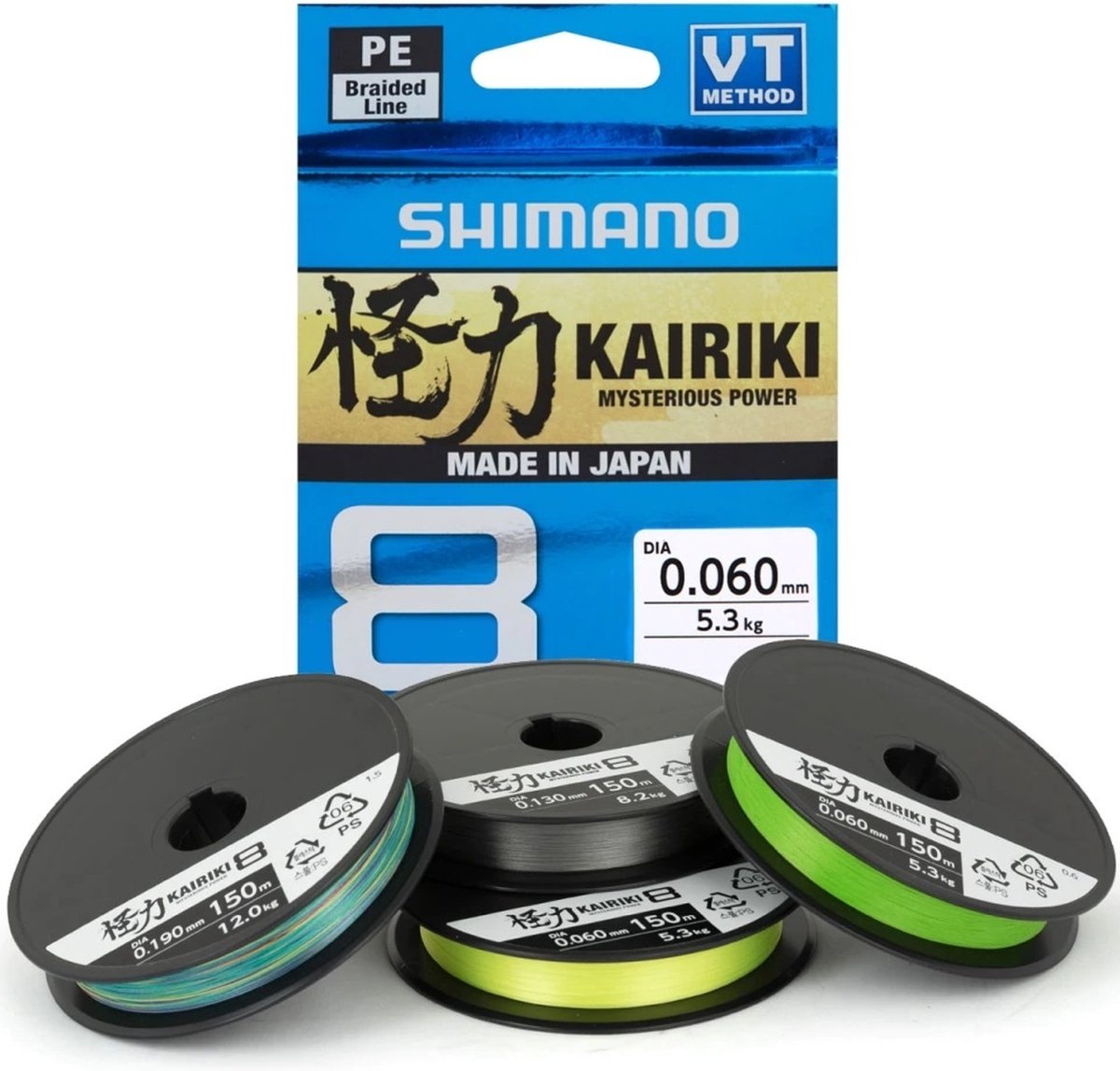 Shimano kairiki 8 150m - mantis grøn
