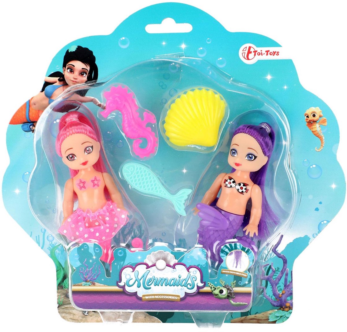 Toi-toys havfruer havfruedukke med tilbehør, 12cm