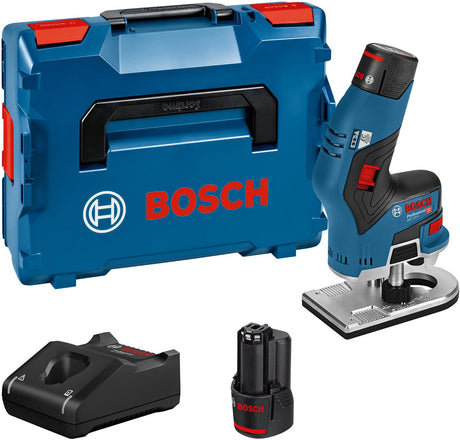 Bosch professionel - batteri kantfræser GKF 12V-8 2x 3,0 Ah + lader Gal 1230 CV