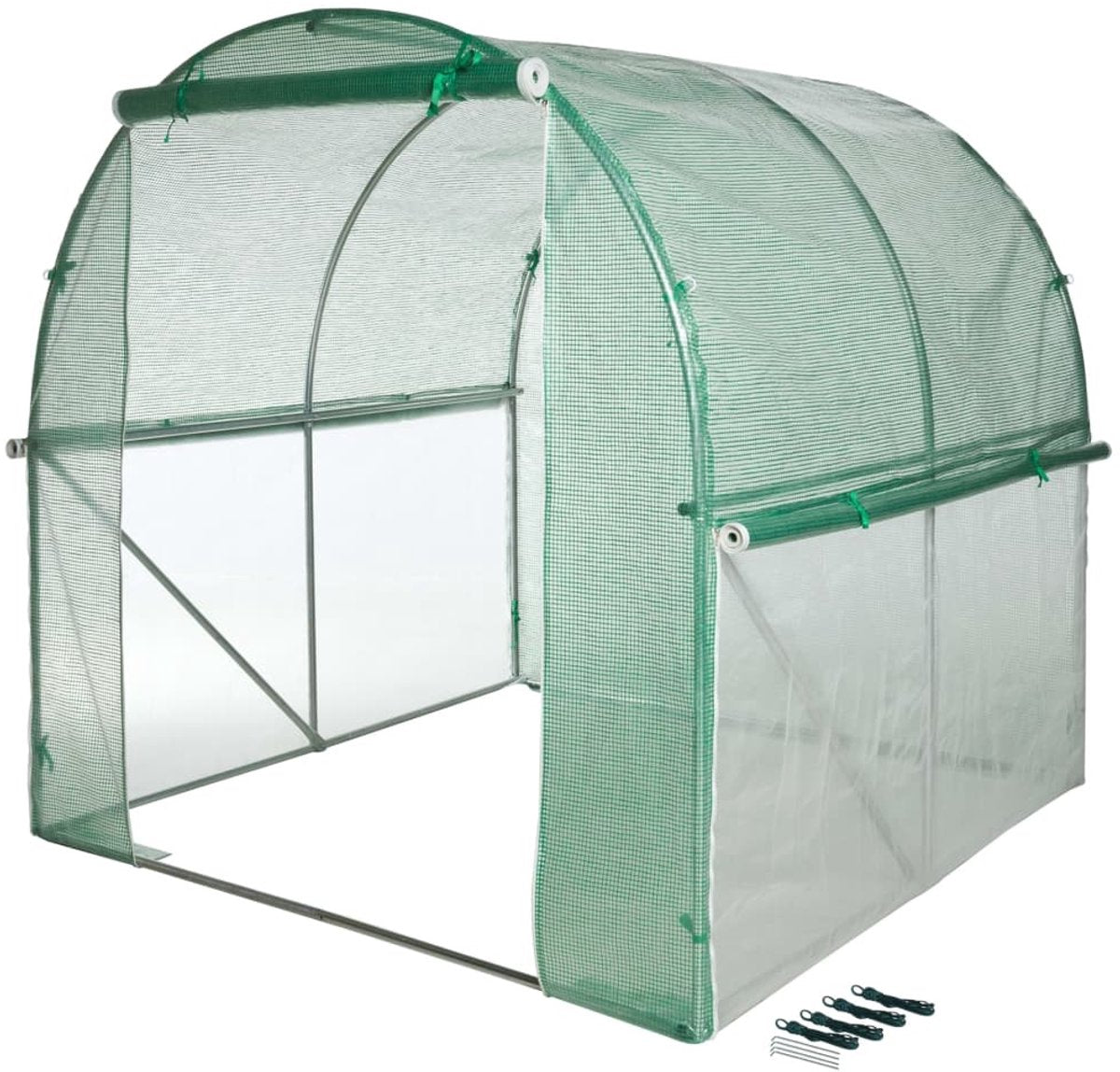 Natur - drivhus - havetunnel med bundramme - h200 x 200 x 200 cm - grøn