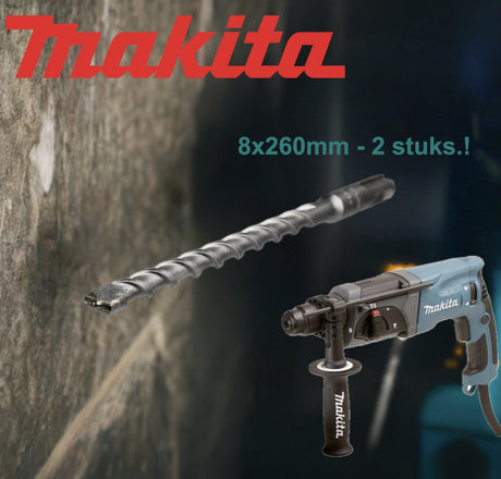 Makita - b2s betonbor 8x260mm sds-plus - 2 stk.