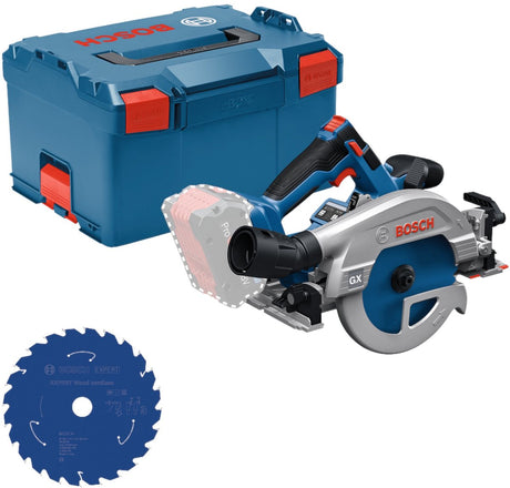 Bosch blå gks 18v-57-2 gx akku rundsav (ekspert til træsavklinge) uden batterier og oplader - 0615a500dz