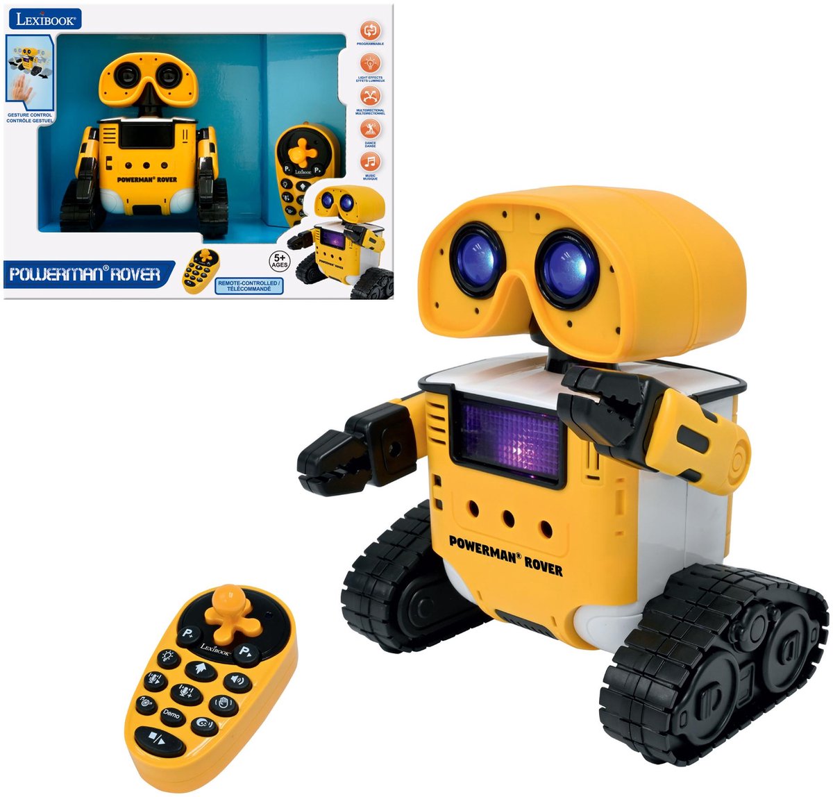 Lexibook min multifunktionelle robot med stemmeskifter, gestuskontrol, belysning og sange