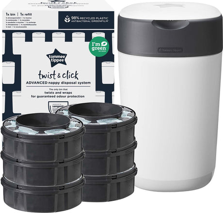 Tommee tippee twist click blespand startsæt - 6 refills - hvid