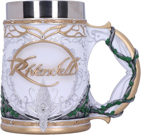 Nemesis nu - ringenes herre - rivendell - ølkrus - hvid - 15,5cm