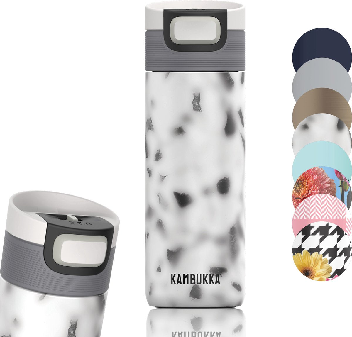 Kambukka etna termokop 500 ml - nem at rengøre - lækagesikker kaffekop - tåget terrazzo