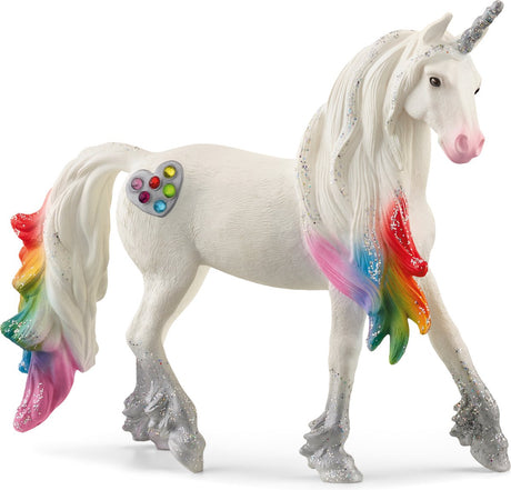 Schleich bayala legefigur - regnbue enhjørning hingst - fantasi, enhjørning børnelegetøj - 5 til 12 år - 70725