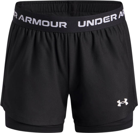 Under armour ua tech play up 2n1 korte unisex sportsbukser - sort - hvid
