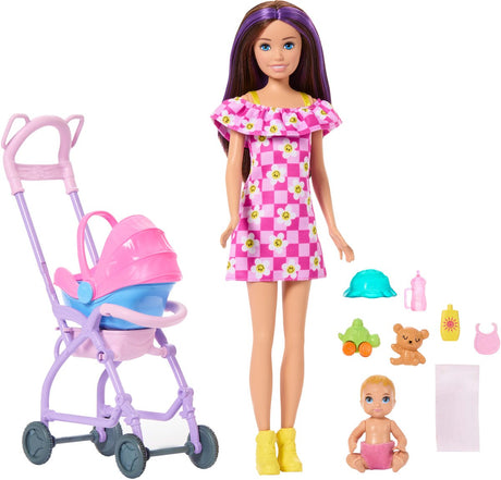 Barbie skipper babysittere - legesæt med skipper og babydukke