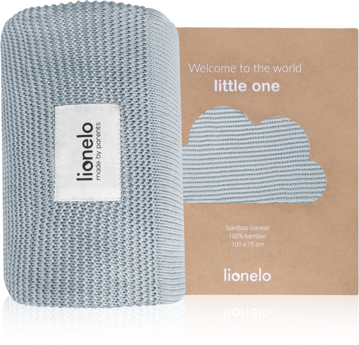 Lionelo bambustæppe - deluxe babytæppe - allergivenligt - antibakterielt - svampedræbende - 100% bambusbomuld - termoregulerende - blødt åndbart - bæredygtigt - vaskbart - fra fødslen - 100×75 cm