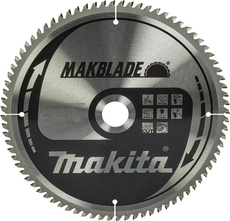 Makita tilbehør krydssavklinge | træ | 260x30x2,3 80t 5g - b-32845