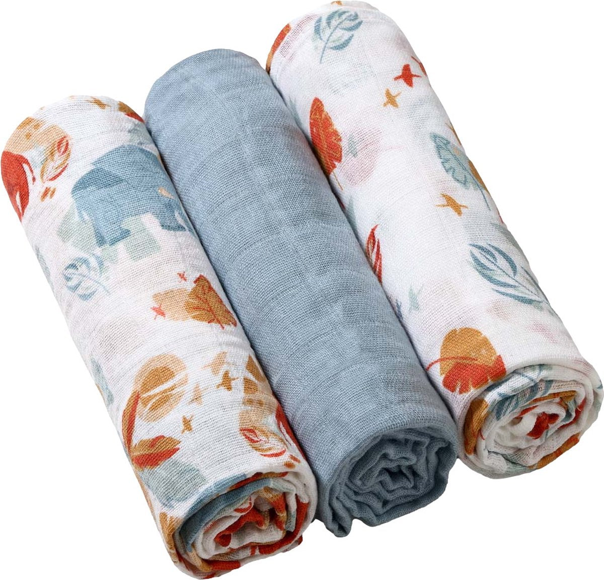 Babyono baby ono 3 styks blå-grå hydrofile bleer