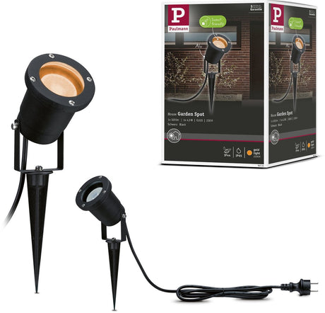 Paulmann LED havespots spot insektvenlig IP65 rund 92 mm 2200k 4.3W 320lm 230V 38° sort metal