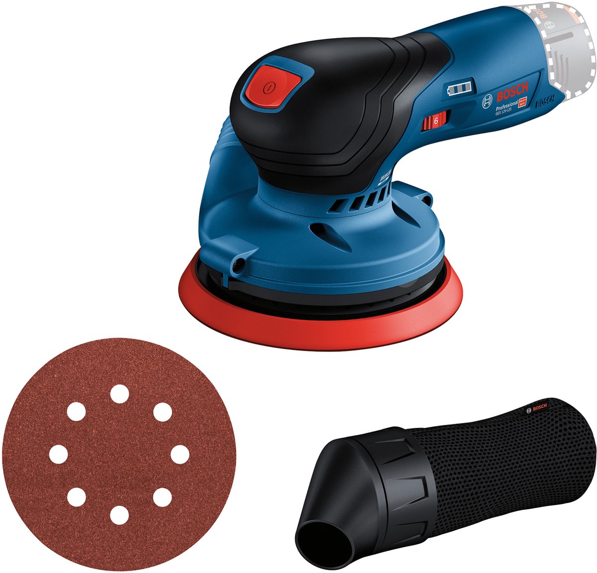 Bosch professionel gex 12v-125 batteri excentersliber 12v basiskrop - 0601372101