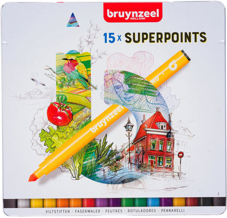 Bruynzeel tuschpenne super point, 15 stk.
