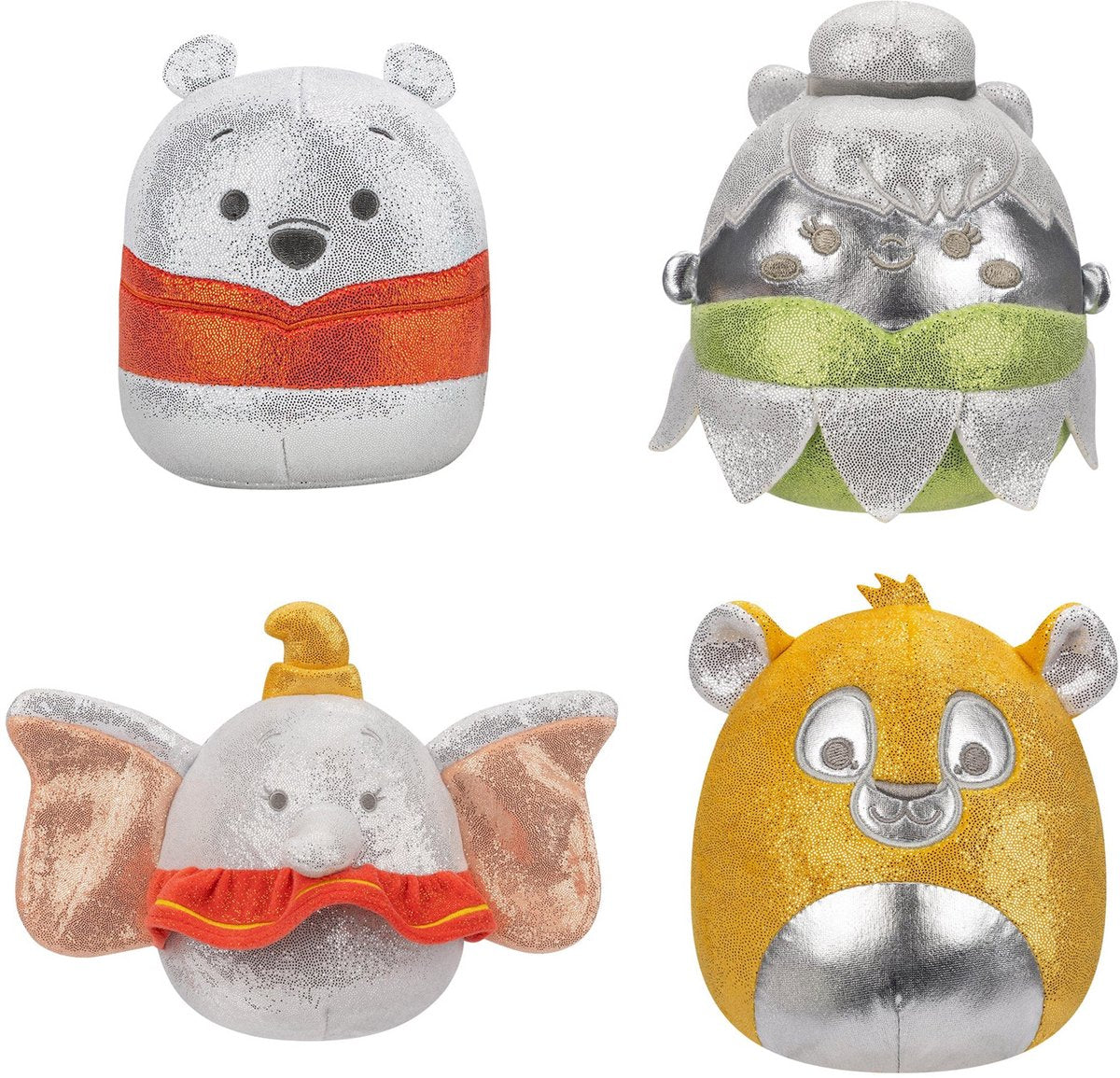 Squishmallows disney 100-års jubilæum 4-pak sæt 2 - 5 tommer squishmallow (inkl. adoptionscertifikat)