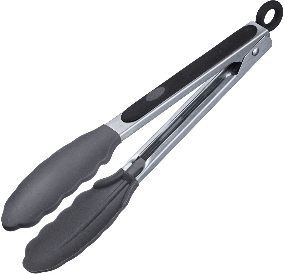 Westmark serveringstang, med silikoneplader og gummihåndtag, længde: 21 cm, rustfrit stål plast silikone, klassisk silikone mini, sølv sort, 16162270